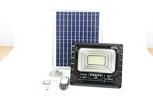 40W Solar Outdoor Flood Light Waterproof/Remote Control/Automatic Working for Balcony, Patio, Garage, Porch, Garden