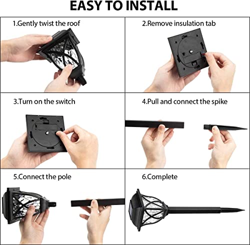 ComphyGo Outdoor Solar Lights 6pack, Solar Lights for Outside,Patio Lights, Landscape Lighting, Solar Lights Outdoor Waterproof, Solar Outdoor Lights Turn On/Off auto, Up to 12 Hours Outdoor Lighting