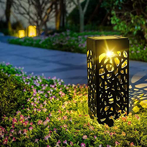 ComphyGo Outdoor Solar Lights 8pack, Solar Lights for Outside,Patio Lights, Landscape Lighting, Solar Lights Outdoor Waterproof, Solar Outdoor Lights Turn On/Off auto, Up to 12 Hours Outdoor Lighting