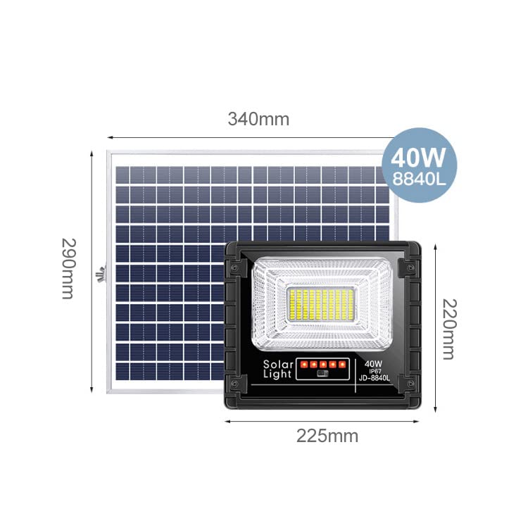 40W Solar Outdoor Flood Light Waterproof/Remote Control/Automatic Working for Balcony, Patio, Garage, Porch, Garden