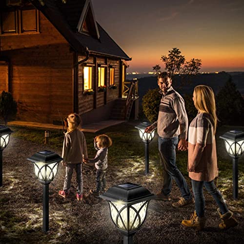 ComphyGo Outdoor Solar Lights 6pack, Solar Lights for Outside,Patio Lights, Landscape Lighting, Solar Lights Outdoor Waterproof, Solar Outdoor Lights Turn On/Off auto, Up to 12 Hours Outdoor Lighting