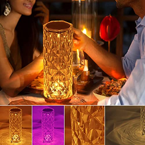 Table lamp Crystal RGB Rechargable Acrylic Decorative Smart lamp,16 Colors RGB Changing lamp, USB chargebale,Crystal Lamp