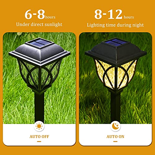 ComphyGo Outdoor Solar Lights 6pack, Solar Lights for Outside,Patio Lights, Landscape Lighting, Solar Lights Outdoor Waterproof, Solar Outdoor Lights Turn On/Off auto, Up to 12 Hours Outdoor Lighting