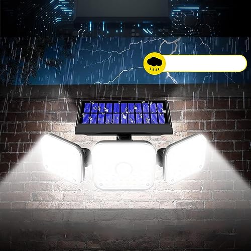 ComphyGo112 LED Solar Motion Sensor Light, Super Bright Outdoor Wall Light with Large Capacity Battery, IP65 Waterproof