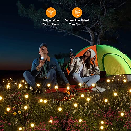 ComphyGo Starburst Swaying Solar Firefly Light LED Outdoor IPWaterproof Decorative Garden Lights for Pathway Yard Patio - Solar Lights for Outside, Outdoor Lights & Landscape Lighting Decor Clearance