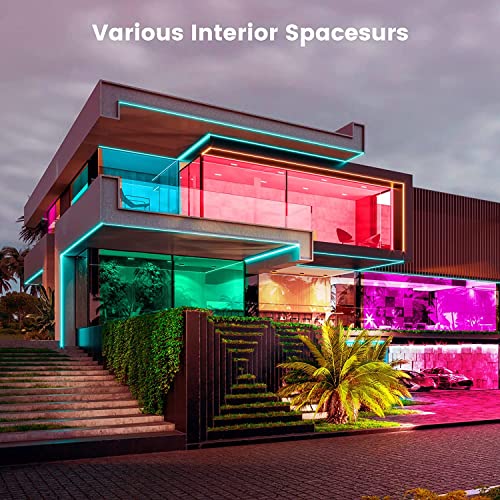 LED Strip Lights 15M Music Sync Color Changing LED Strip with App and Remote Controlled, Bluetooth RGB LED Light Strip