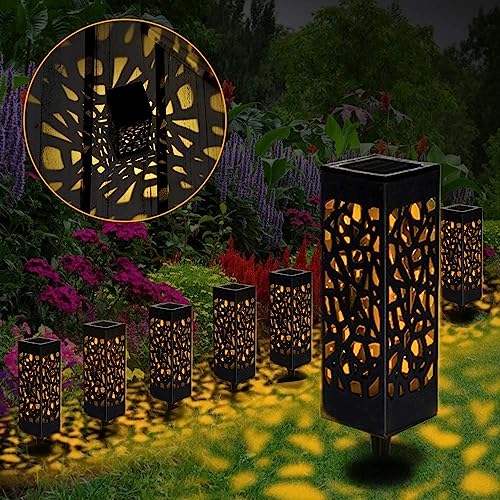 ComphyGo Outdoor Solar Lights 8pack, Solar Lights for Outside,Patio Lights, Landscape Lighting, Solar Lights Outdoor Waterproof, Solar Outdoor Lights Turn On/Off auto, Up to 12 Hours Outdoor Lighting