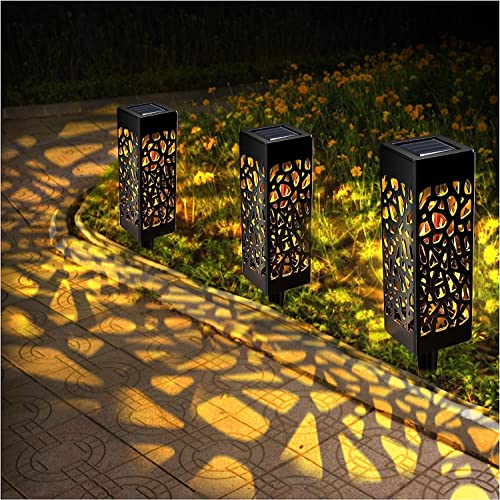 ComphyGo Outdoor Solar Lights 8pack, Solar Lights for Outside,Patio Lights, Landscape Lighting, Solar Lights Outdoor Waterproof, Solar Outdoor Lights Turn On/Off auto, Up to 12 Hours Outdoor Lighting