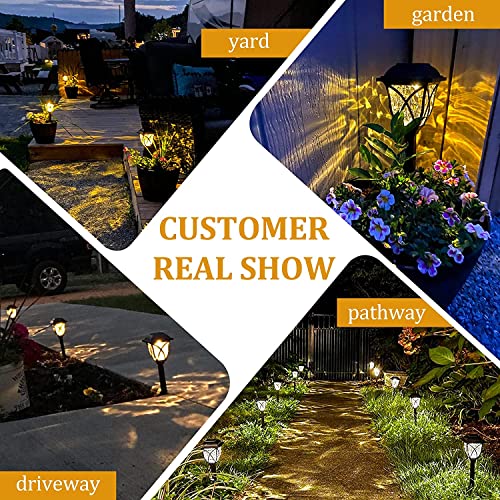 ComphyGo Outdoor Solar Lights 6pack, Solar Lights for Outside,Patio Lights, Landscape Lighting, Solar Lights Outdoor Waterproof, Solar Outdoor Lights Turn On/Off auto, Up to 12 Hours Outdoor Lighting