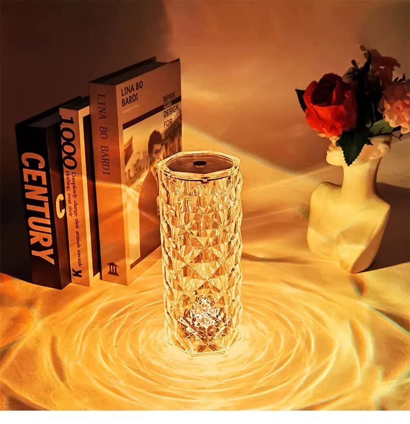 Table lamp Crystal RGB Rechargable Acrylic Decorative Smart lamp,16 Colors RGB Changing lamp, USB chargebale,Crystal Lamp