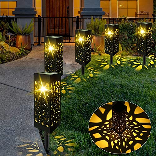 ComphyGo Outdoor Solar Lights 8pack, Solar Lights for Outside,Patio Lights, Landscape Lighting, Solar Lights Outdoor Waterproof, Solar Outdoor Lights Turn On/Off auto, Up to 12 Hours Outdoor Lighting