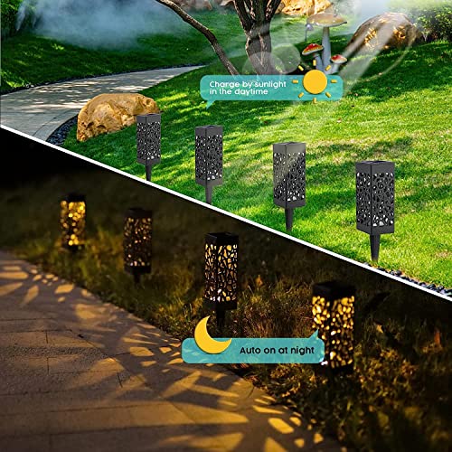 ComphyGo Outdoor Solar Lights 8pack, Solar Lights for Outside,Patio Lights, Landscape Lighting, Solar Lights Outdoor Waterproof, Solar Outdoor Lights Turn On/Off auto, Up to 12 Hours Outdoor Lighting
