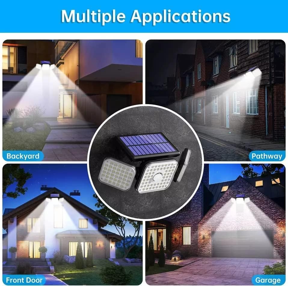 ComphyGo112 LED Solar Motion Sensor Light, Super Bright Outdoor Wall Light with Large Capacity Battery, IP65 Waterproof