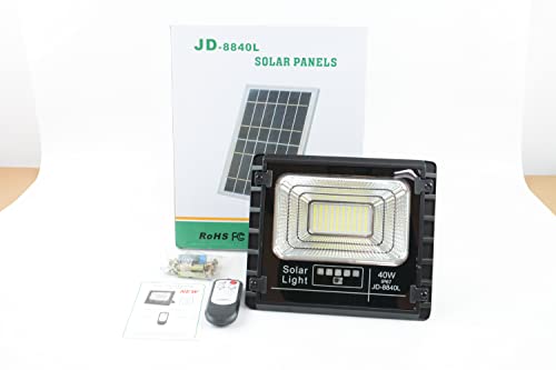 40W Solar Outdoor Flood Light Waterproof/Remote Control/Automatic Working for Balcony, Patio, Garage, Porch, Garden