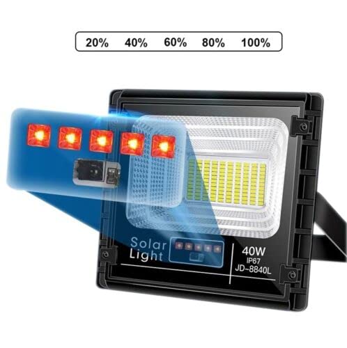 40W Solar Outdoor Flood Light Waterproof/Remote Control/Automatic Working for Balcony, Patio, Garage, Porch, Garden