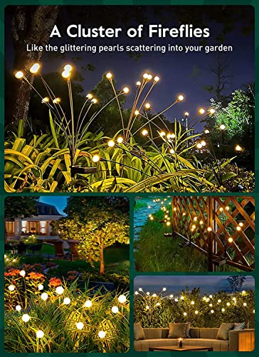 ComphyGo Starburst Swaying Solar Firefly Light LED Outdoor IPWaterproof Decorative Garden Lights for Pathway Yard Patio - Solar Lights for Outside, Outdoor Lights & Landscape Lighting Decor Clearance