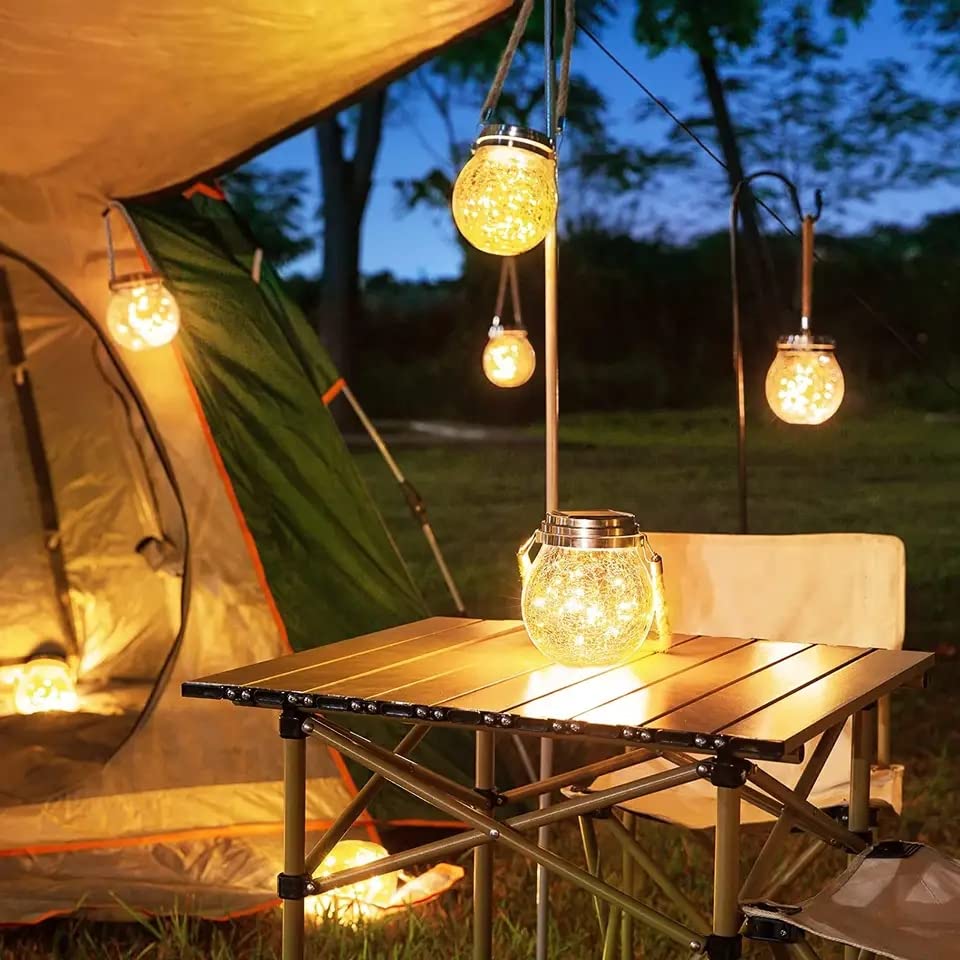 Solar Lights for Outside Hanging Solar Crackle Glass Ball for Patio Lights,Landscape Lighting,Yard Decorations Outdoor,Yard Lights,Backyard Lights,Outdoor Lighting