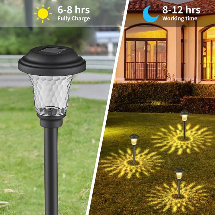 Solar Lights for Outside 6 Pack Outdoor LED Solar Outdoor Lights for Patio Lights,Landscape Lighting,Yard Decorations Outdoor,Solar Lights Outdoor Waterproof,Solar Light